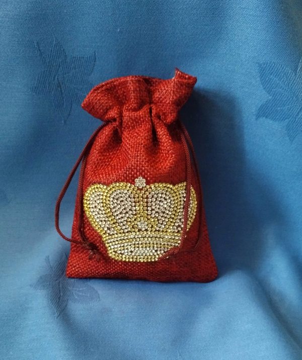 Linen drawstring bag Red